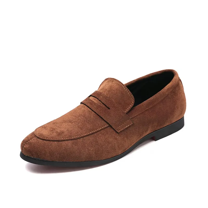 

Calcados Ne-w Brown Fashion Mocasines Brand Men's Leather Dress Shoes Loafers Point Toe, Black,yellow,kaki