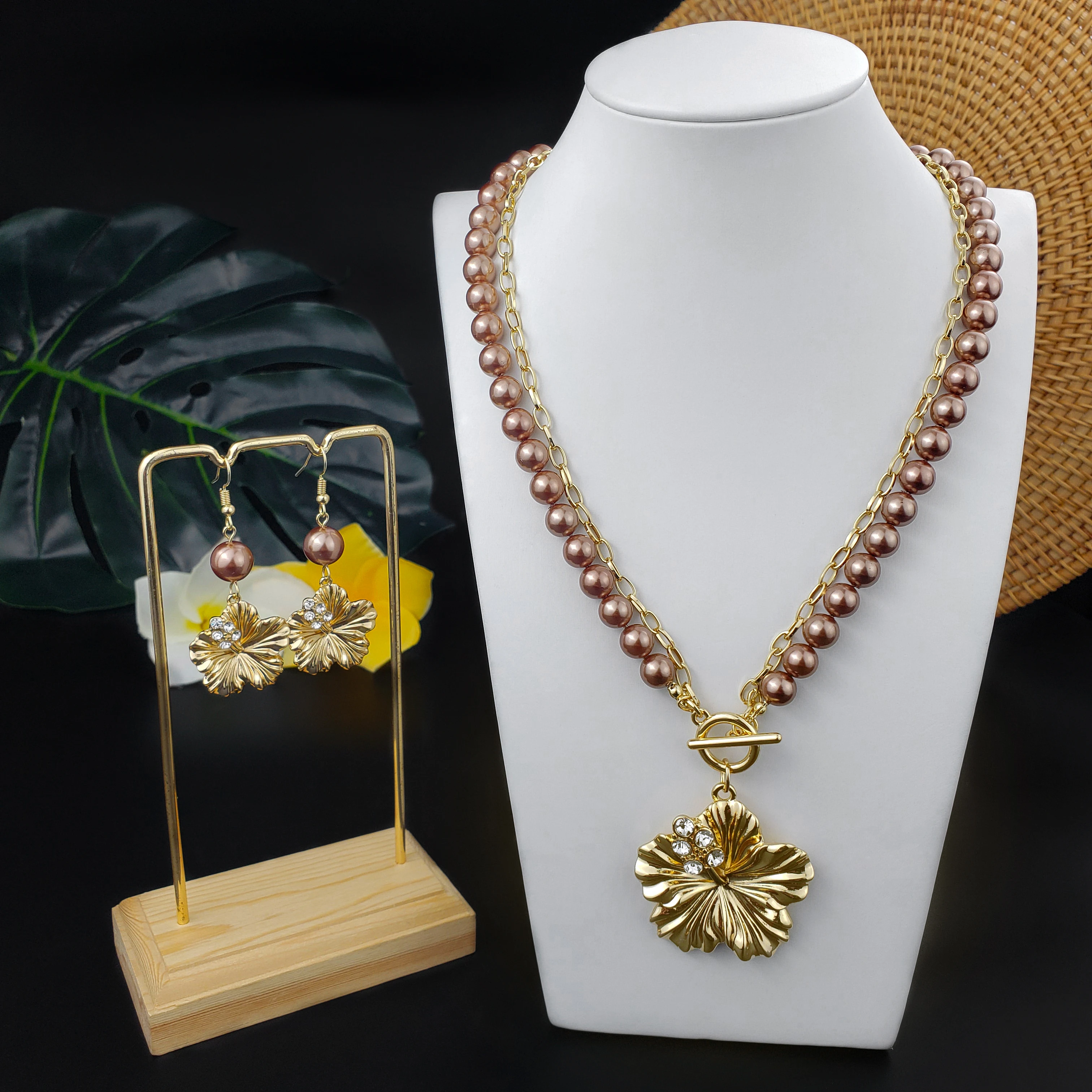 

Wholesale hawaiian jewelry necklases and earrings set hawaiian necklace jewelry for women