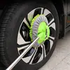 2 in 1 Chenille Microfiber Car Wash Mop Mitt with 44.5" Aluminum Alloy Long Handle Brush Duster Not Hurt Paint Scratch Free