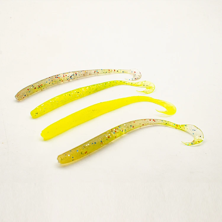 

12cm 3.2g Pvc Colorful Sequin Realistic Fishing Tackle Crappie Wobble Screw Cruly Tails Soft Lures For Perch