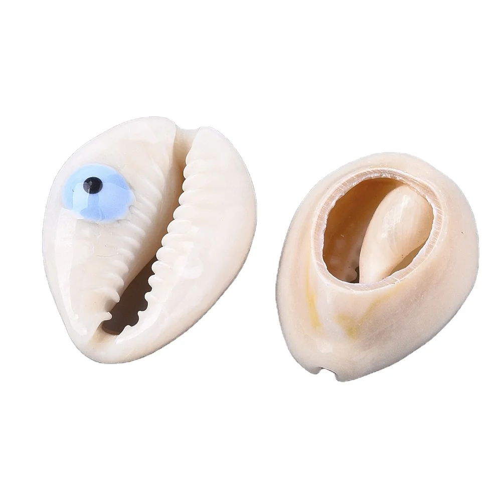 

Pandahall Enamel Eye LightSkyBlue Cowrie Shell Beads