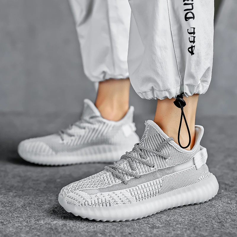 

Hot selling fashion sneakers yeezy sport men running comfortable casual shoes