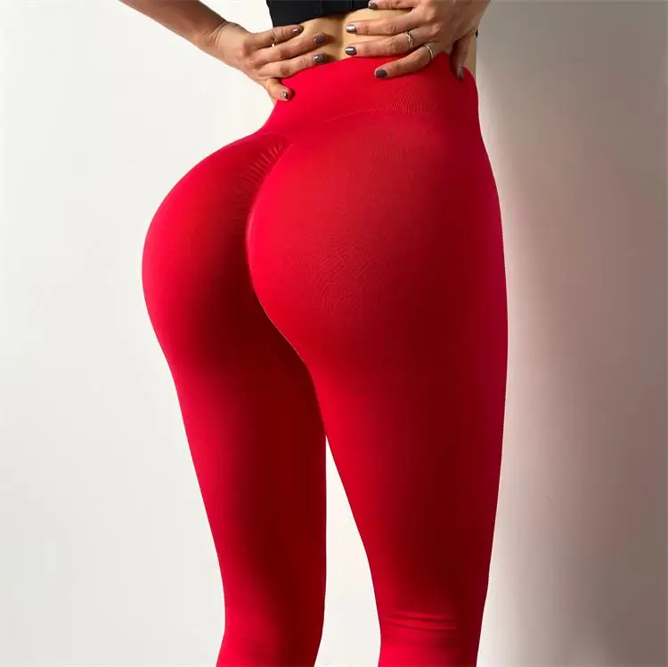 

Ladies High Waist Soft Stretchy Compression Scrunch Butt Seamless Leggings