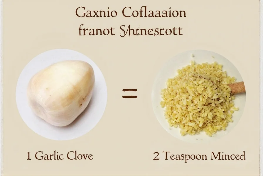 Chef measuring minced garlic into a spoon for precise recipe preparation