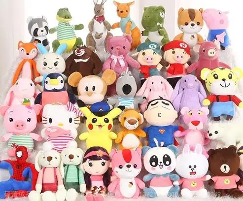 

20-30 cm Factory Wholesale Cheap Stuffed Animals Plush Toys For Crane Claw Machine Soft Cartoon peluches