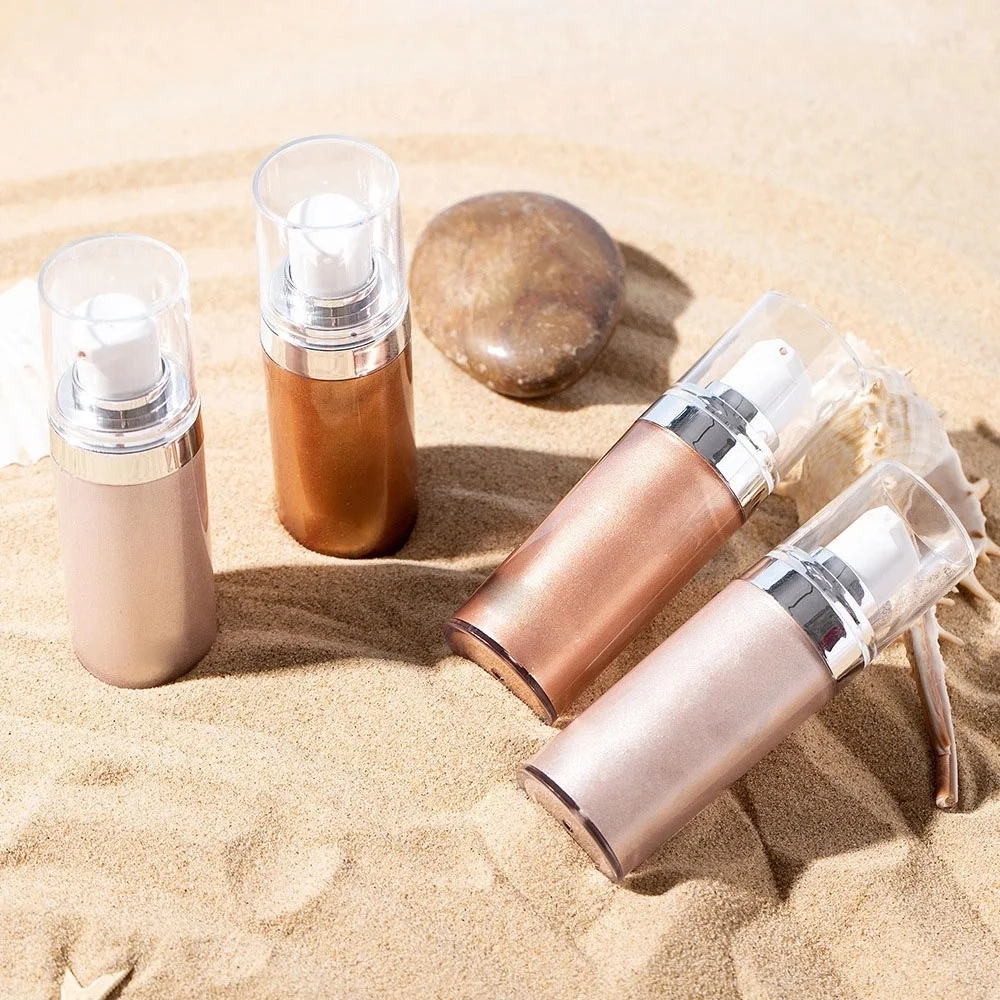 

Private Label Makeup Highlighter Liquid Illuminator Bronze Shimmer Body Oil, #1, #2, #3, #4