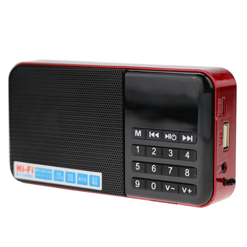 

Fashionable digital radio mini portable rechargeable FM radio for sale, Red/blue