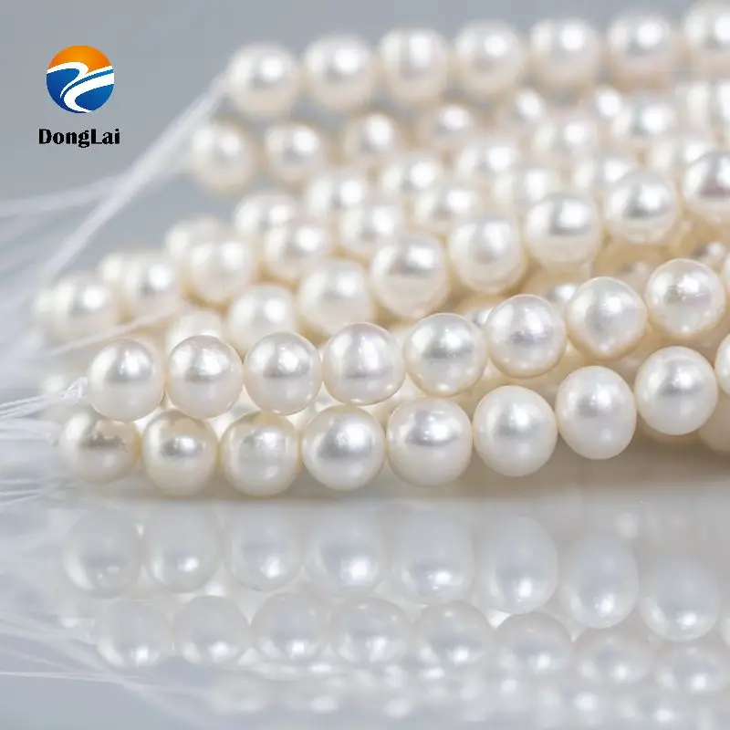 

6-7mm AAA quality loose Cultured fresh water custom Pearl necklace Round strand jewelry, White color