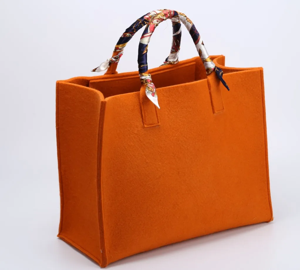 

wholesale custom polyester felt tote bags organic wool felt bags shopping bag felt women handbag ladies handbag