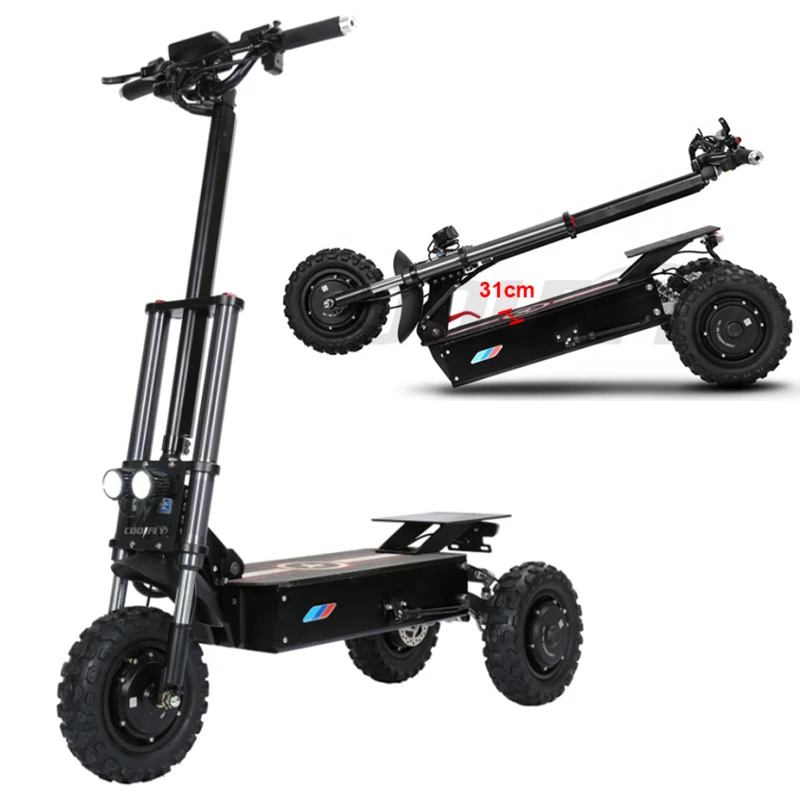 

China Manufacturer 3 motors front rear hydraulic brakes long range 11inch 5400w 60v electric scooter cargo from Changzhou wuxi