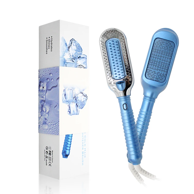 

Therapy Ion Treatment Hair Care Straight Flat Iron Ice Cold Hair Dryer Straightening Comb, Blue or custom