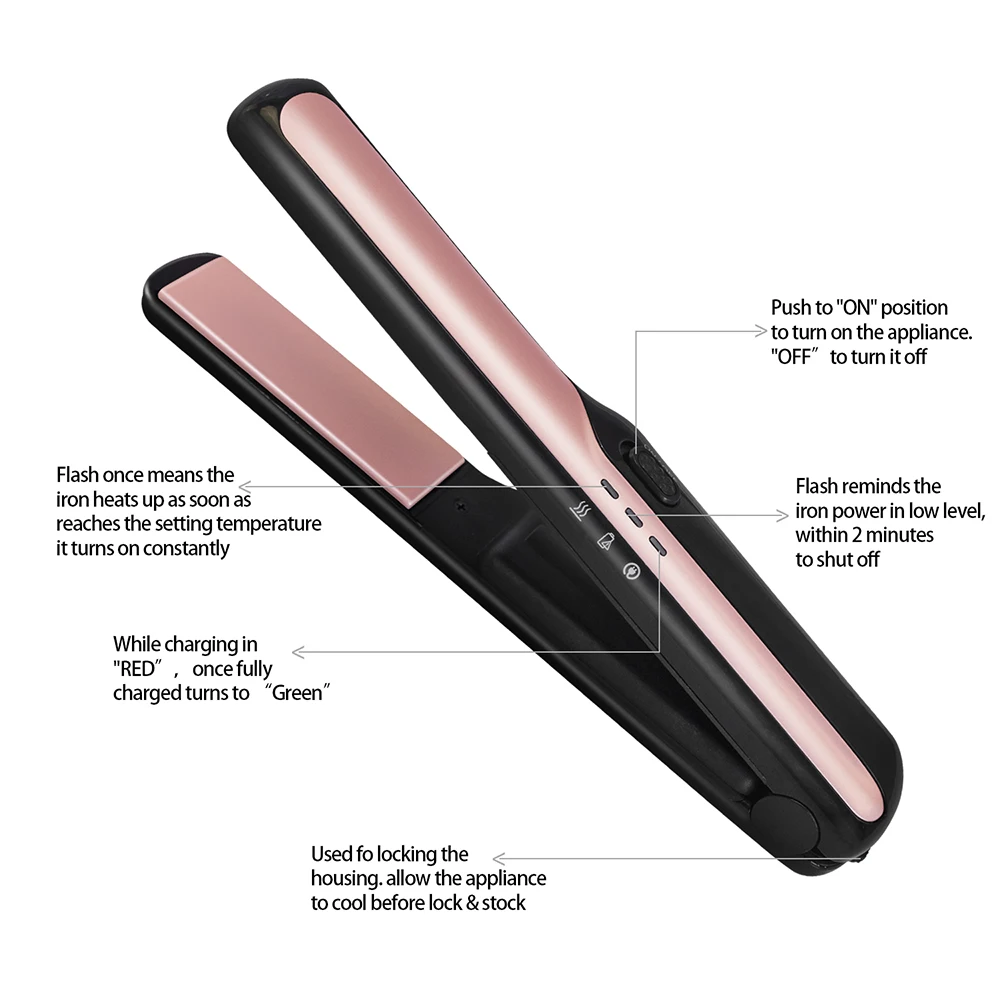 

USB Wireless Professional Hair Straightener Mini Multifunctional Hair Straightener Hair Straightener Holder for Women