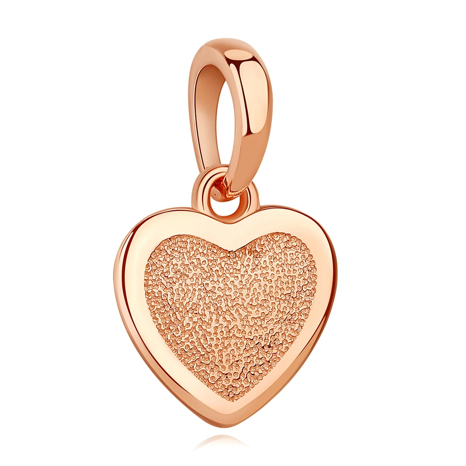 

High Quality 925 Sterling Silver Charm 14K Rose Gold Heart Charm Beads fit Women Engagement Jewelry Gift