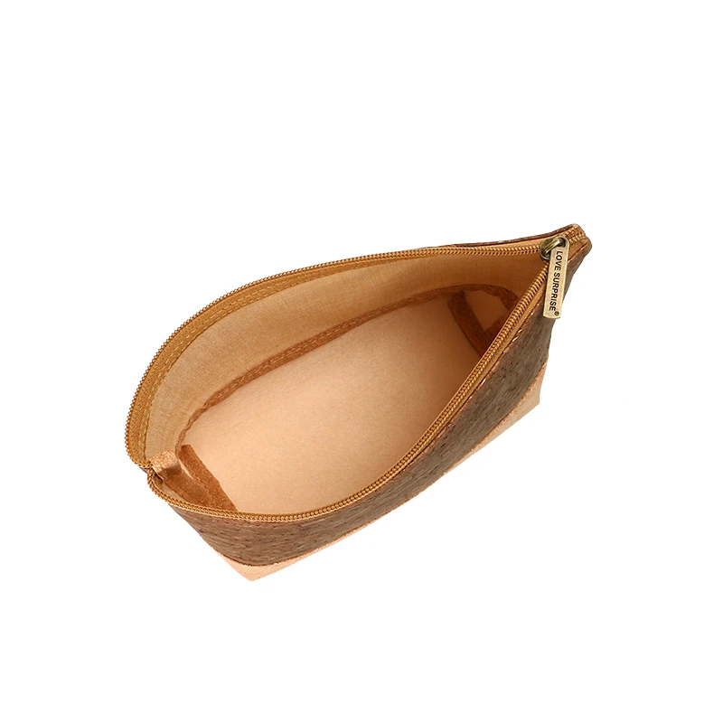 Wholesale Nature Cork Makeup Bag High Quality Custom Logo Cork Cosmetic