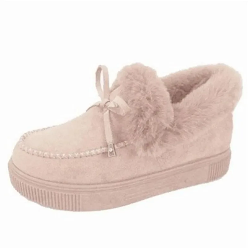

Dropshipping Custom Logo 2021 New Stylish Round Toe Thick Sole Plus Velvet Inside Winter Cotton Shoes Women's Snow Boots