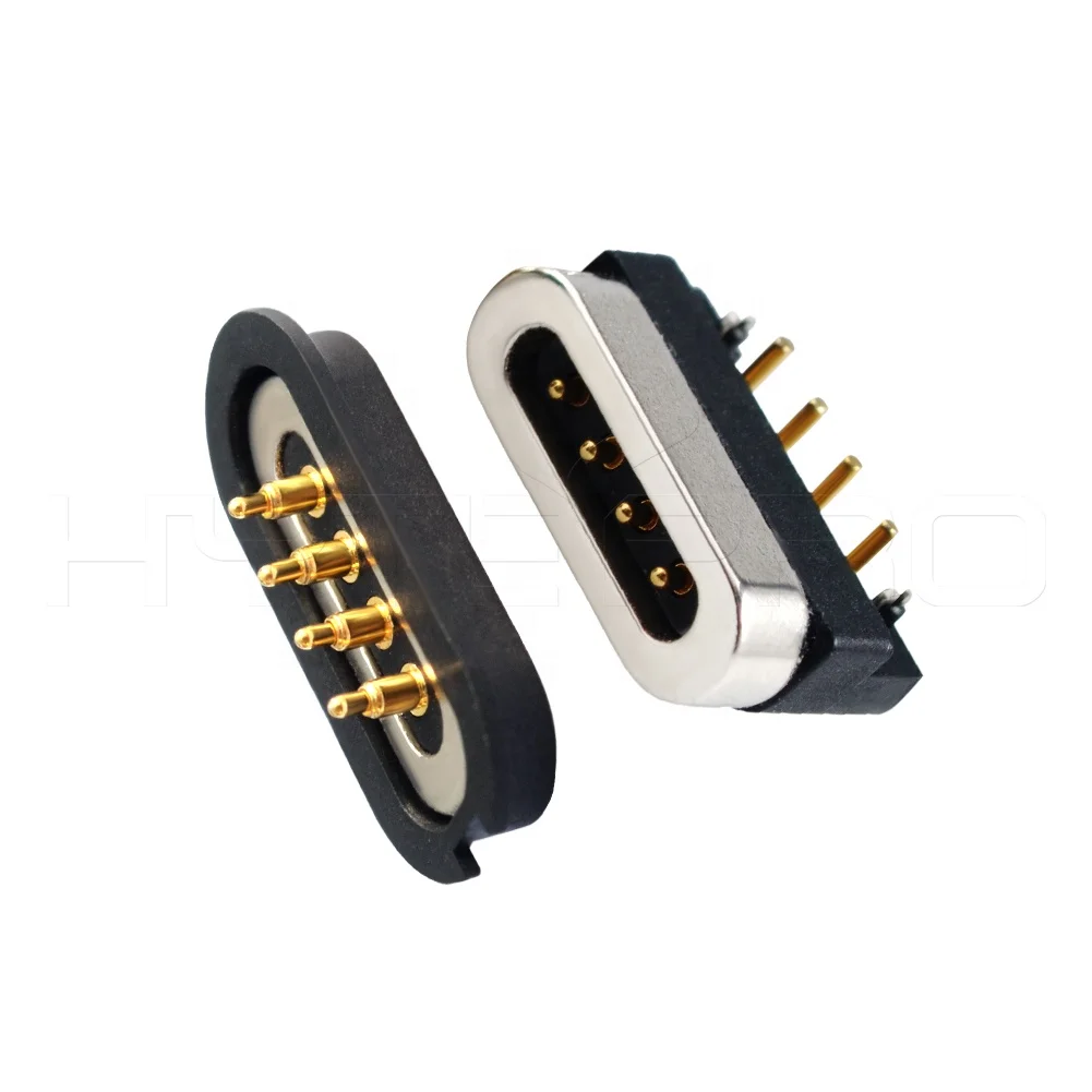 Waterproof Electrical Charger Charging 4 Pogo Pins Magnetic Male Female Connector Buy Magnetic 0796