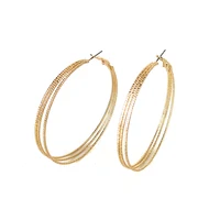 

Designer Fashion Jewelry Big Size Gold 2019 Geometric Hoop Earrings RS19NE48