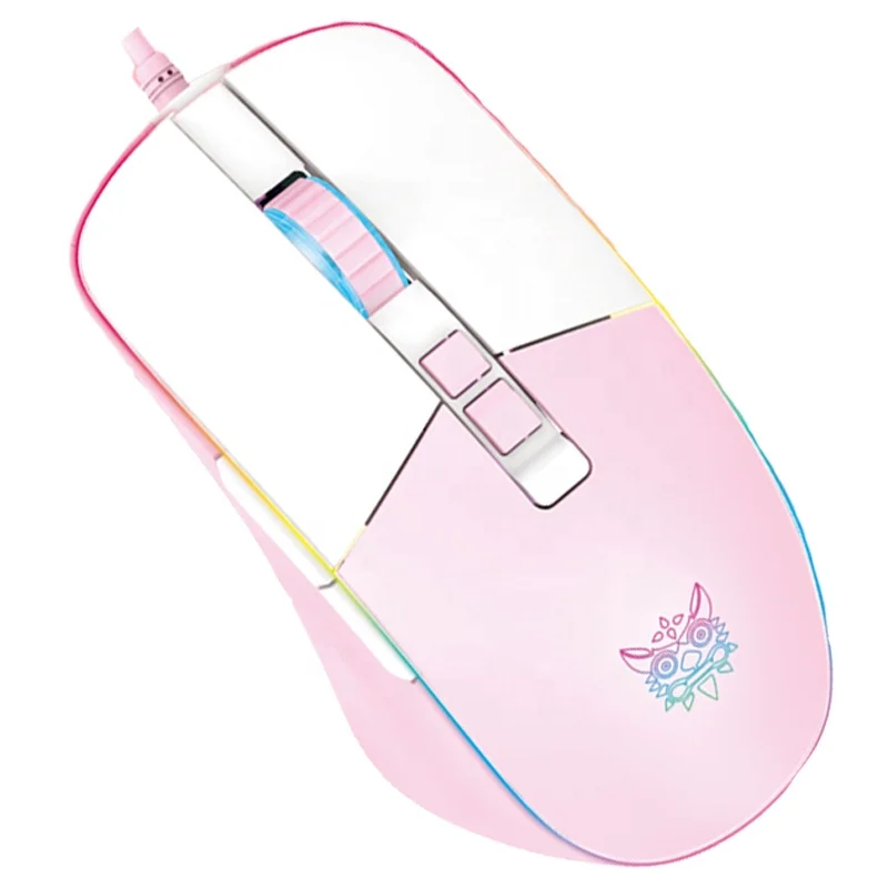 

High End ONIKUMA CW916 Pink White Gaming Mice Optical Wired Souris Gamer Mouse For Girls