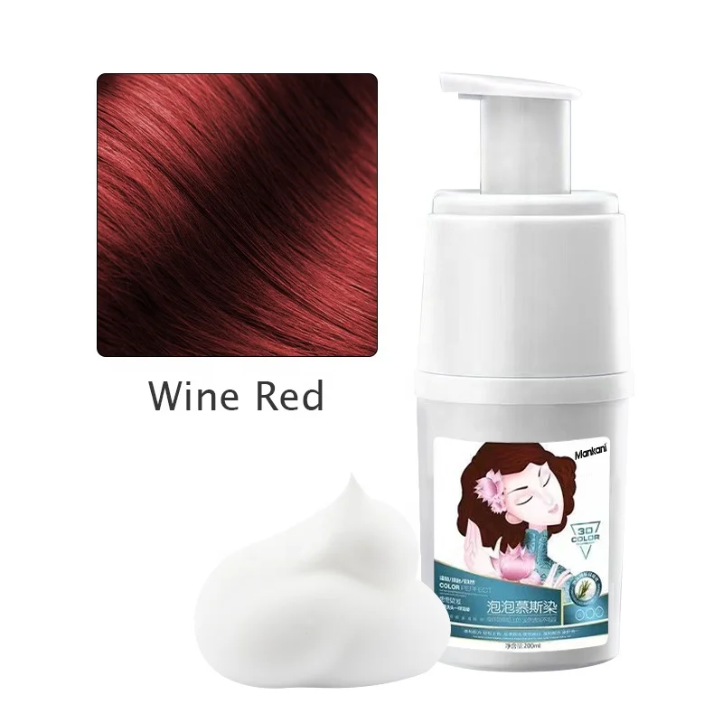 

Professional Wholesale natural hair dye shampoo full color foam coverage hair dye No Side Effect Bubble Hair color