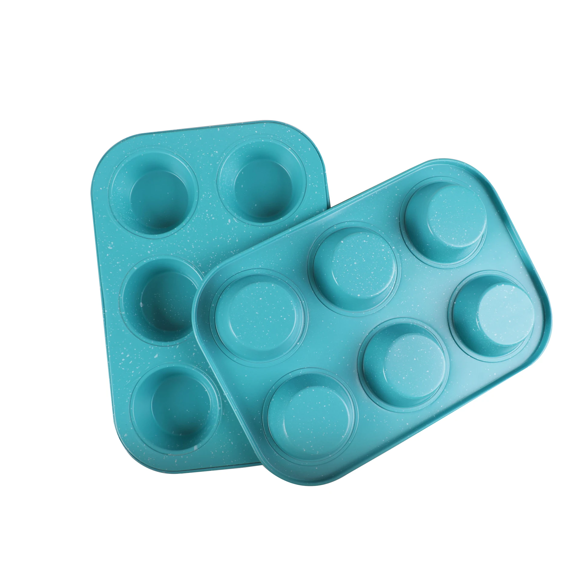 

Non stick carbon steel baking sprinkled blue six cup kitchen high-quality cake mold cup cake muffin mold