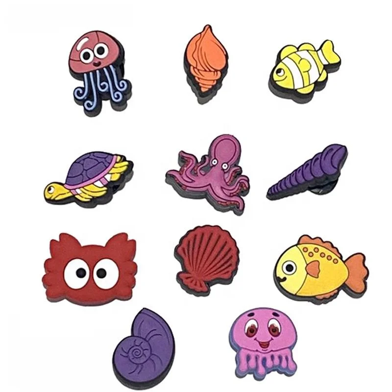 

Stock supplies new cartoon animal marine life designer children's shoes charm, As picture/custom