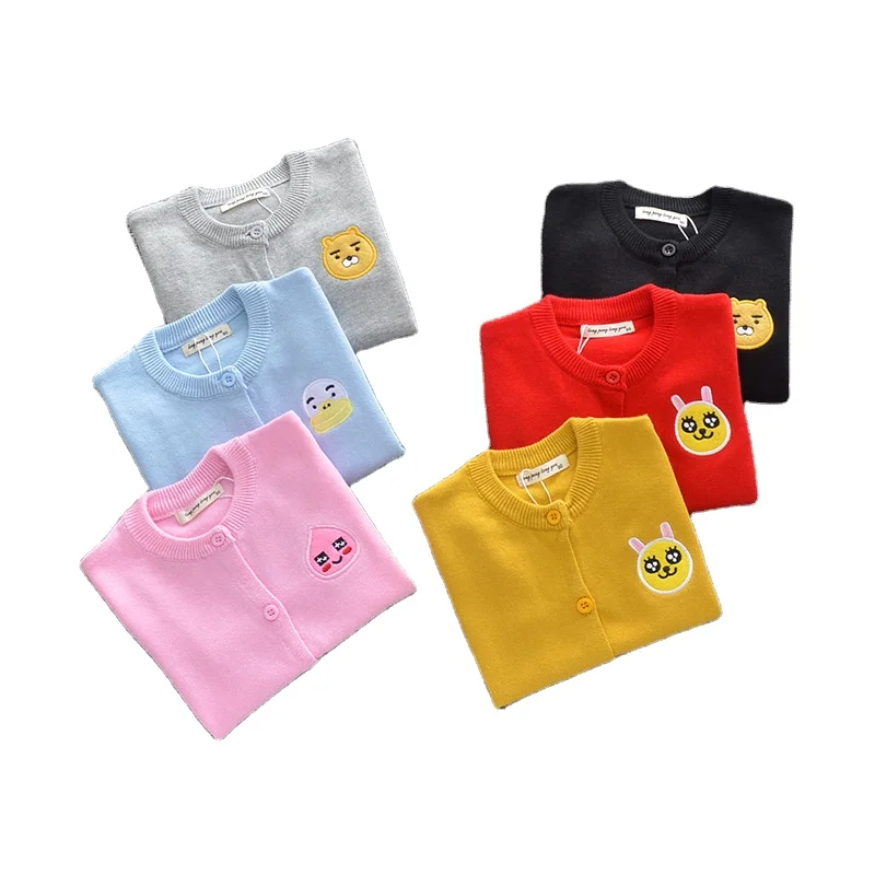 

Long Sleeve Casual Embroidered Round Neck Children Warm Keeping Sweater Autumn Winter Windproof Warm Keeping Knitting Shirts