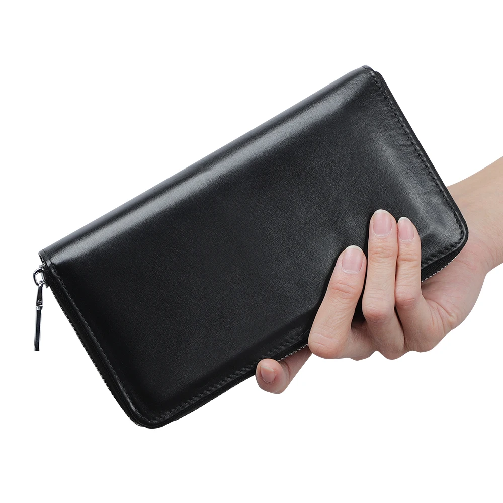 

Leather Rfid Blocking Wallet Doller Money Clutch Bag 2020 Long Wallet For Man Leather Wallet, Black, coffee