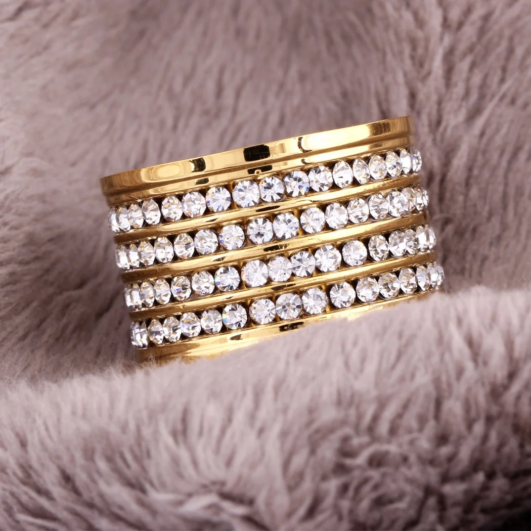 product-BEYALY-New Fashion Four Row Drill Exaggerated Wide Ring Stainless Steel-img
