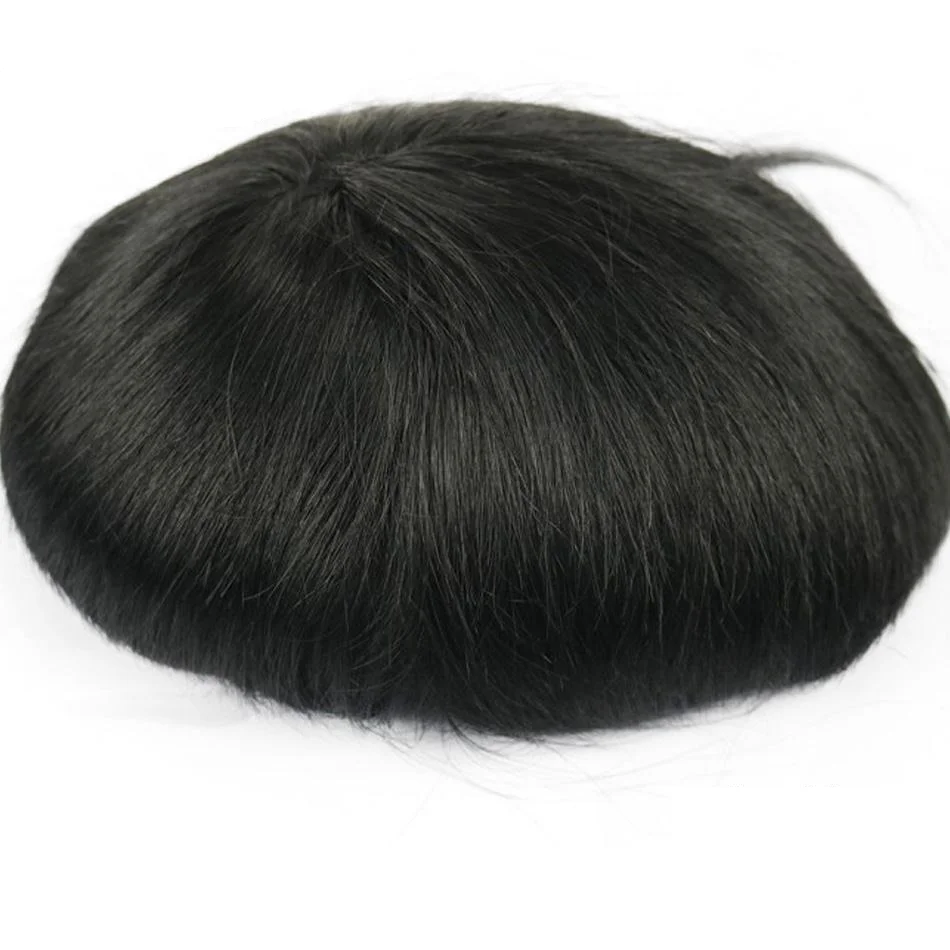 

R01 Super Thin Skin Base Invisible men toupees human hair light medium hair toupee for men