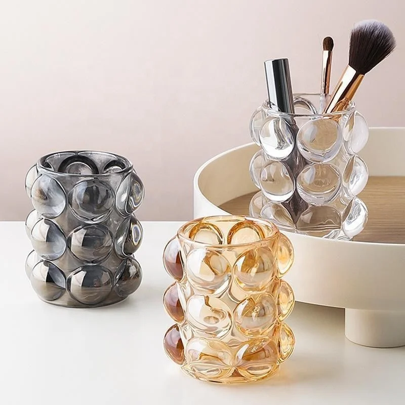 

Bubble Glass Candle Jar Crystal Pen Holder Bubble Glass Cup