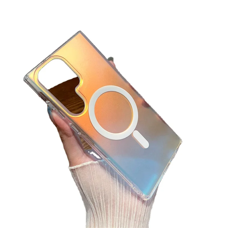 

Suitable For Samsung S23 Ultra Magnetic suction phone case laser dazzling matte case chameleon Case For S23 S22