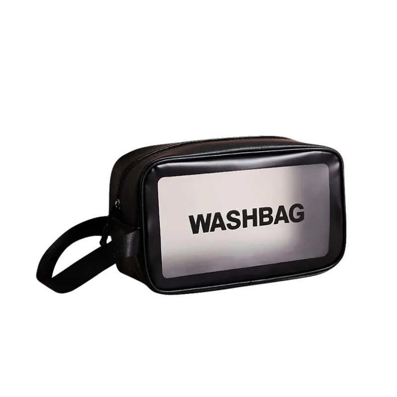 

Home Portable Three-piece Black Waterproof PVC Bath Bag Ttranslucent Frosted Travel Storage Bag Toiletry Bag