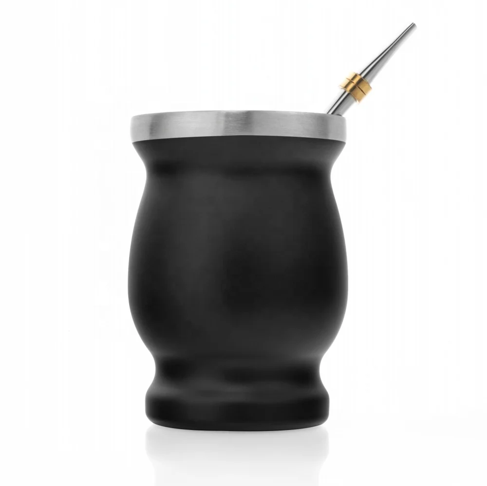 

Yerba mate cup - yerba mate gourd and bombilla set, Metal mate cup+silver bombilla