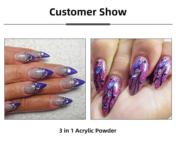 free sample private label pure glitter color kds acrylic powder for nails