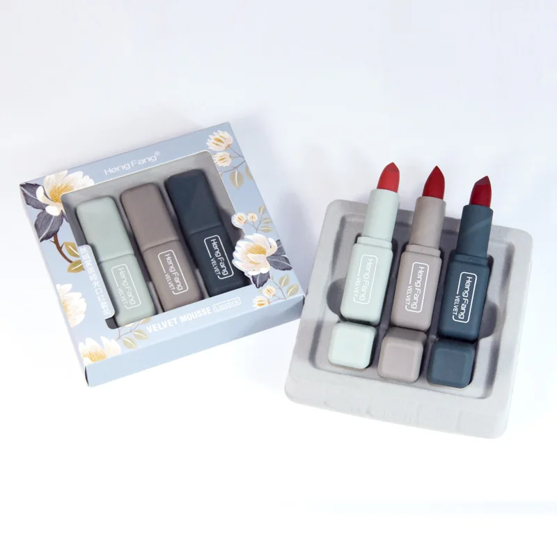 

Soft Matte color 3 color Gift-Set Cosmetics Matte Lipstick Makeup velvet lipstick
