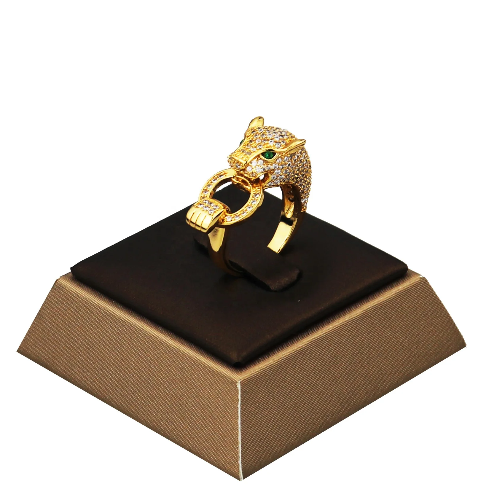 

Fashion jewellery panther bite ring brand jewelry ring women set Zircon plated 18k gold leopard jewelry rings