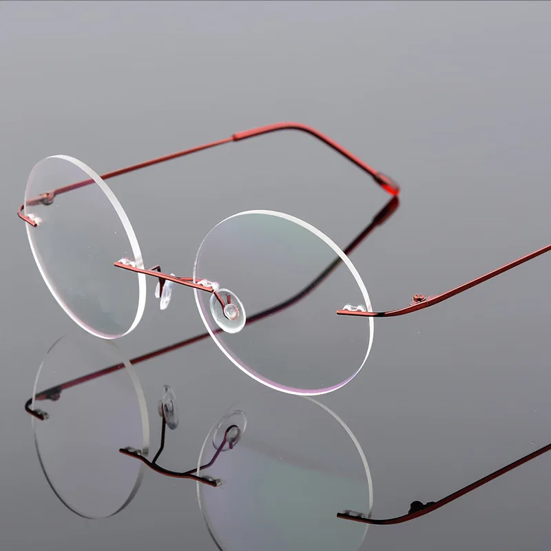 

2022 Cheap optical eyewear women men glasses frame rimless round Beta titanium glasses, Purple, black, red, gold, gunmetal
