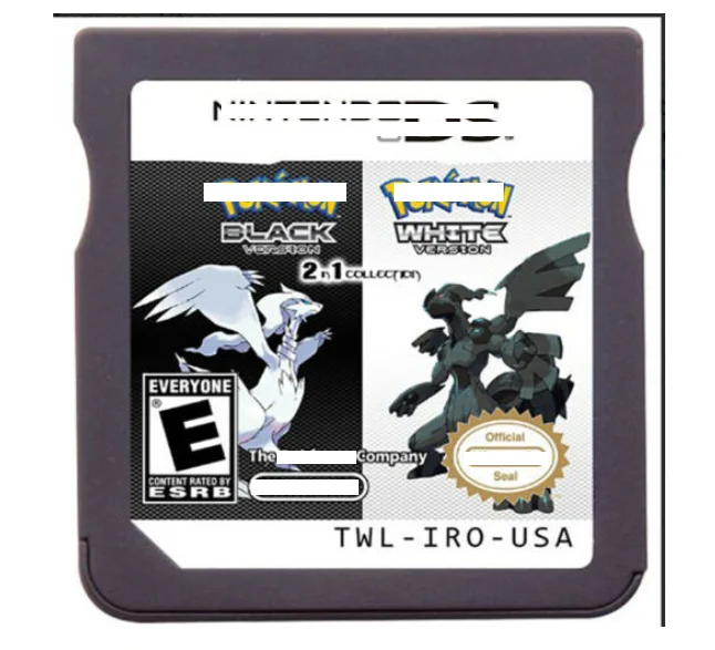 

Free Shipping retro pokemon Black and White 2in1 USA Version for DS games Video Game Cartridge Cards, Colorful