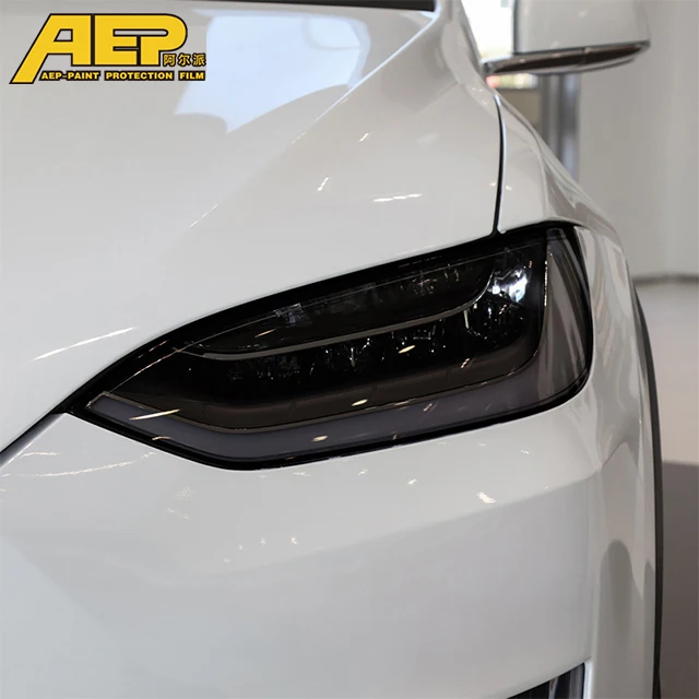 

AEP Car Front Headlamp TPU Transparent Black anti-scratch sticker Headlight Protective Film For Tesla Model X 2016-2021