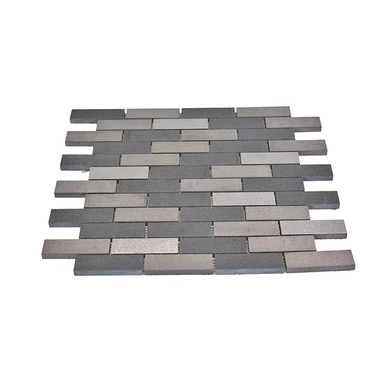 Moonight Modern Design Electroplate Andesite Strip Marble  Mosaic Tile for Wall