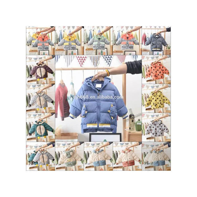 

2020 New Design Children's Warm Thick Cotton Down Jacket with Padded Fur Collar