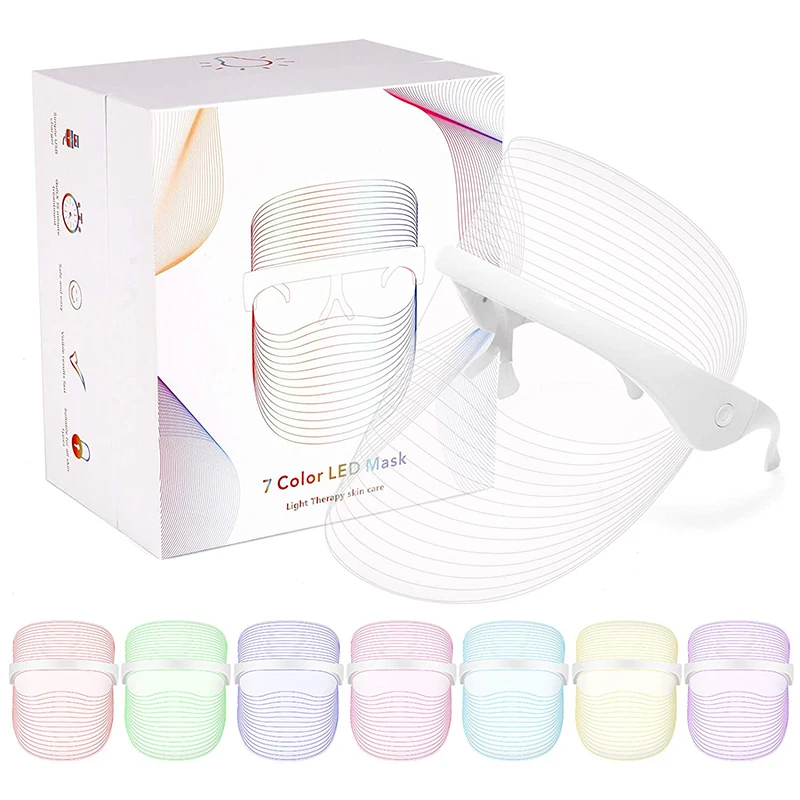 

Private LOGO PDT Photon Light Facial Skin Beauty Therapy 7 Colors LED Facemask Beauty Device rechargeable color light