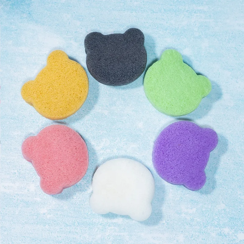 

Bear Shape Sponge Konjac 100% Organic Konjac Face Body Bath Baby Body Cat Shape Konjac Sponge, Multiple colors available