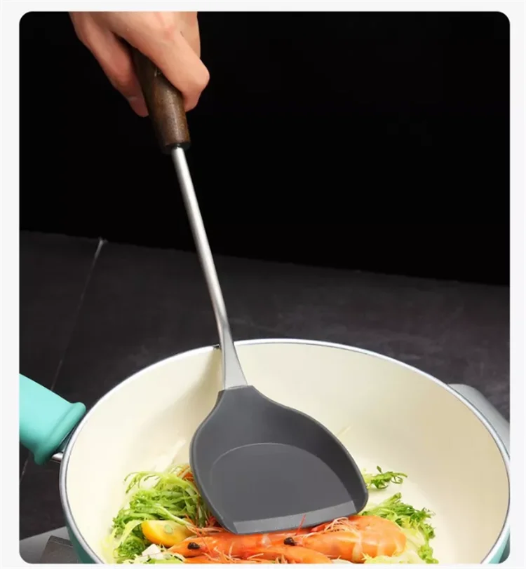 
high quality silicone kitchenware and cookware silicone spatula set utensil set set of 2 