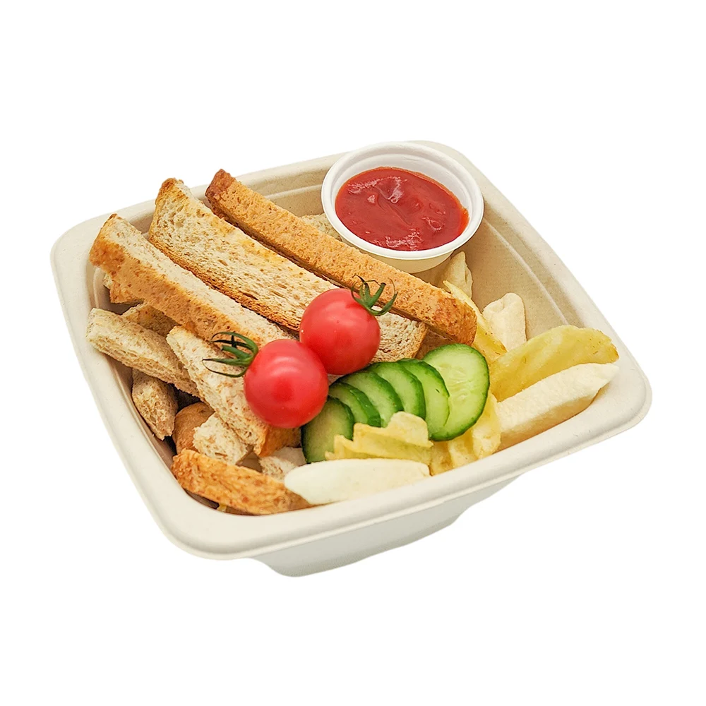 

New design biodegradable and disposable sugarcane bagasse take away bowl