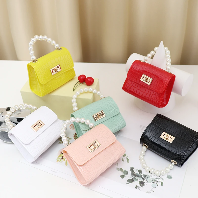 

2021 Luxury Waterproof Women Girl Purses Kids Jelly Bags Ladies Mini Handbag, Green, yellow, pink, red, black, white