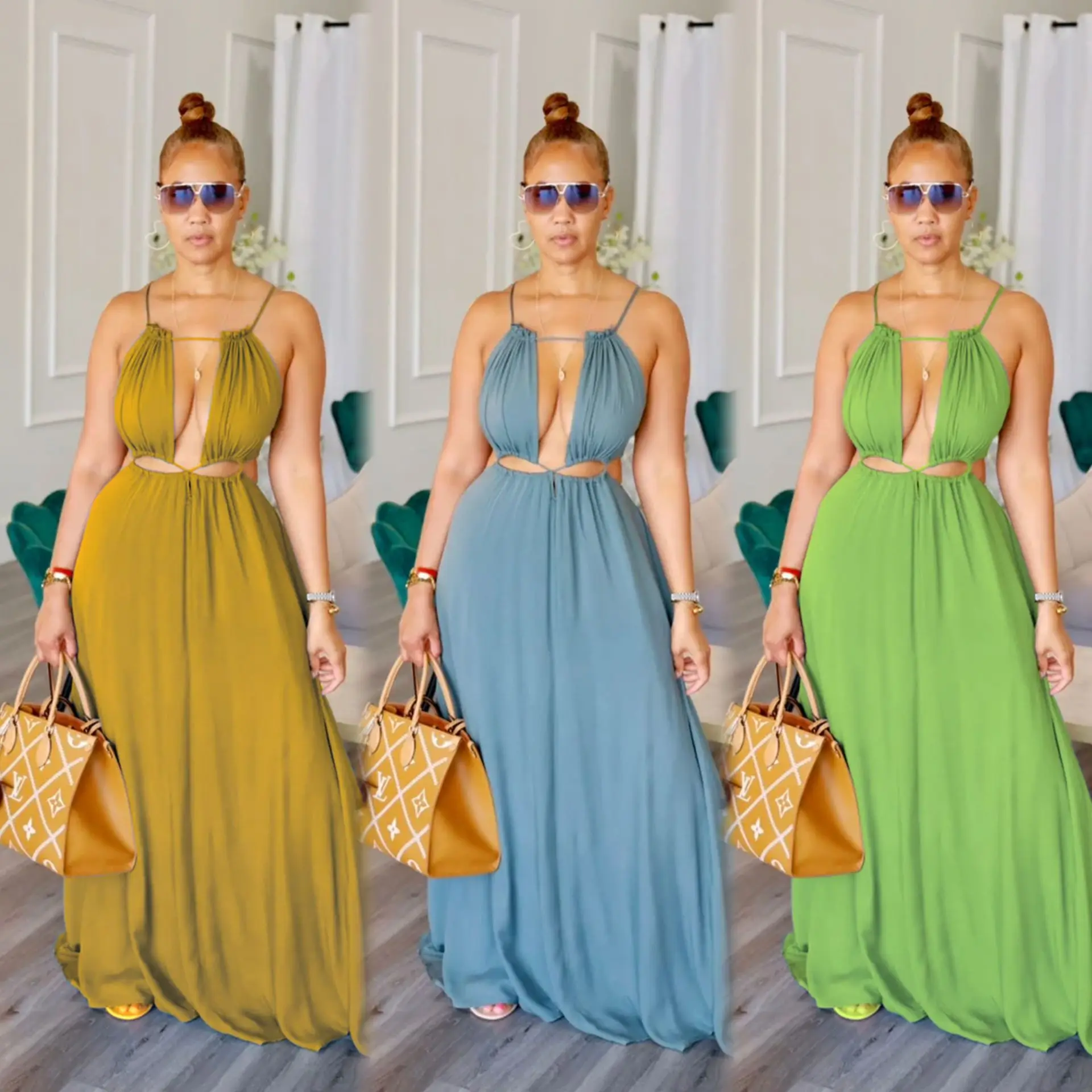 Casual Summer Backless Pocket Dress