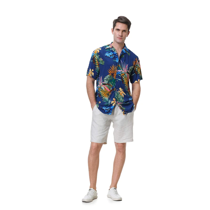

Hawaiian Style Men Floral New Fashion Floral Summer Beach Hawaiian Shirts