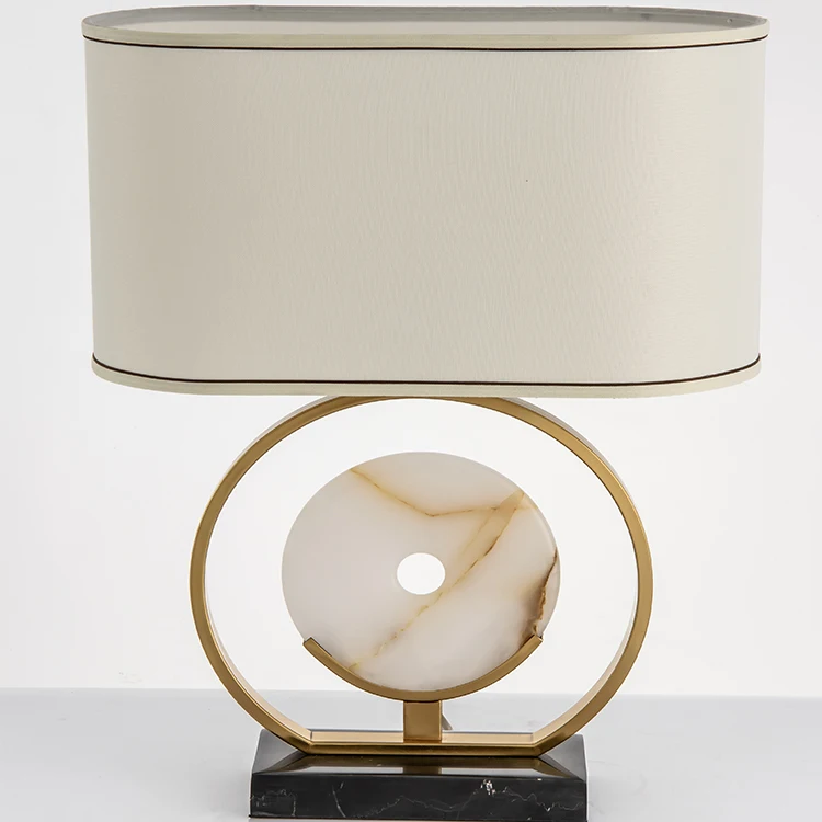 Unique Products 2020 Cheap Price  High Quality  Hotel Bedroom Elliptic Fabric Shade Table Lamp