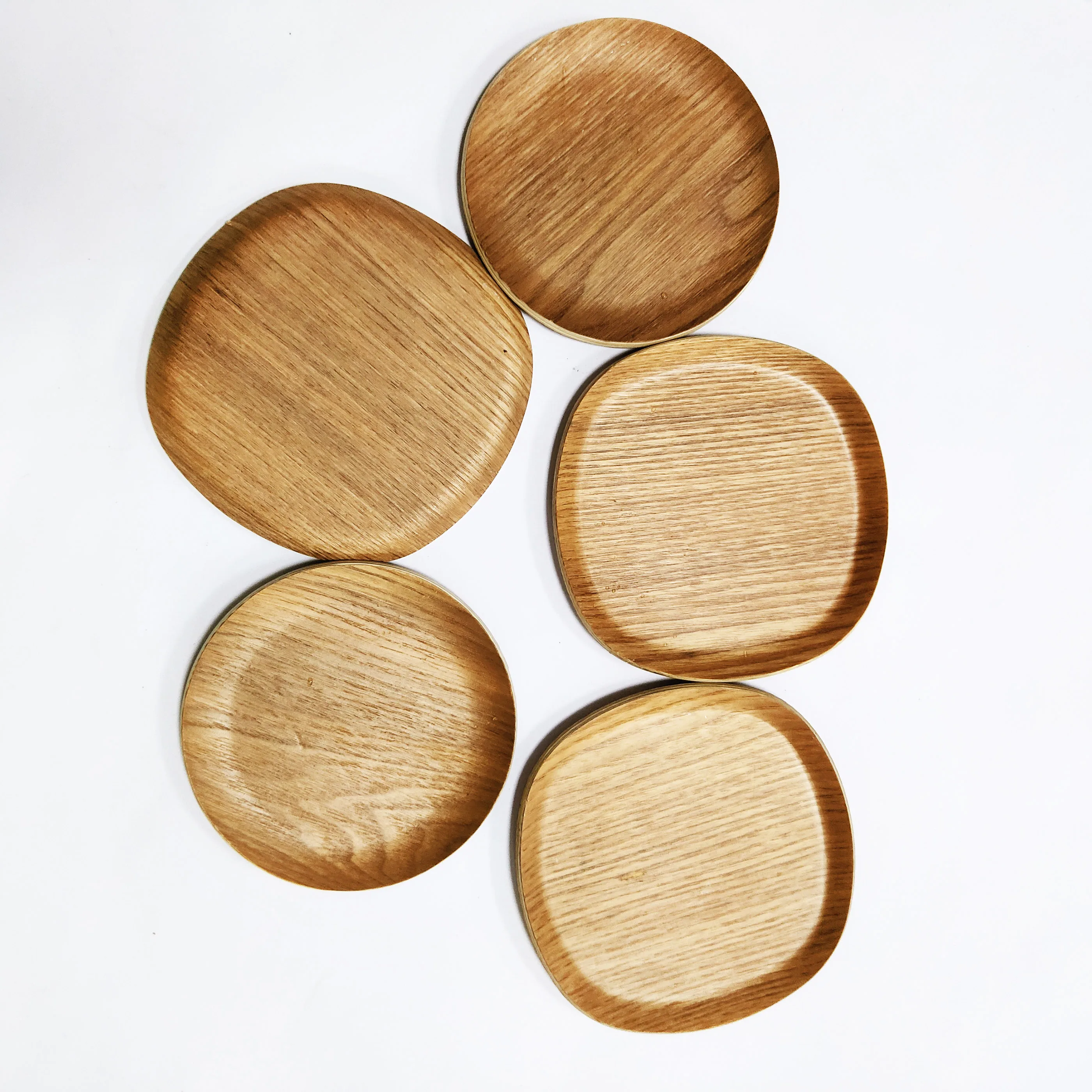 

Custom Anti Slip Durable Pallet Mat Bamboo Nature Round Wooden Serving Tray